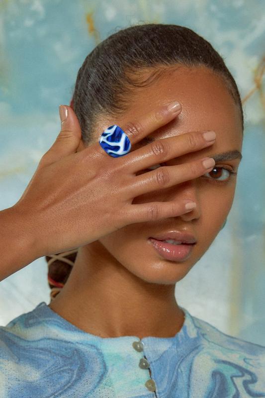 Charlotte May Blue Marble Ring