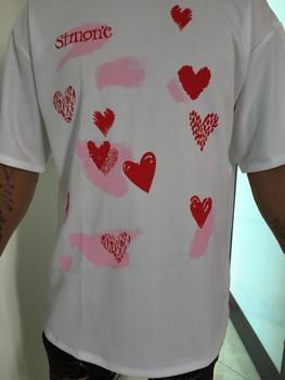 Product Review of Áo Thun Simonc Lovely tee hình trái tim vải Poly mịn thun 36% cotton form rộng Nam Nữ Unisex Tay Lỡ Áo Gril Phố Top Cổ Tròn from B**c A**h 0