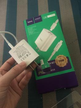 Product Review of [Bảo hành 12 tháng] Sạc nhanh PD20W cho iP, bộ sạc C80 đến từ thương hiệu Hoco, Củ sạc nhanh 2 cổng Type C PD20W và USB QC3.0 18W [ Bảo Hành 12 tháng 1 đổi 1 ] - SHIN STORE from H**n K** 0