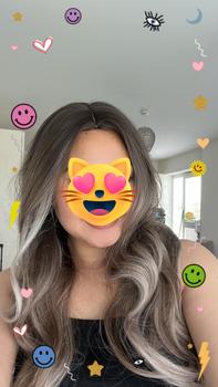 Product Review of JBEXTENSION【UK】25 Inches Long Curly Dark Brown With Grey Meches Hair Wig LOLA from K**y c** 0