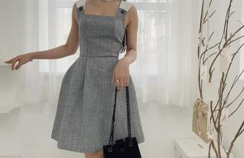 Product Review of Váy Xoè Chữ A Xếp Ly Eo- Ngọc Hân Store Cho Nữ Màu Xám  Women Dress Voan Voi váy  flanes Đầm váy  tiệc from A**y 0