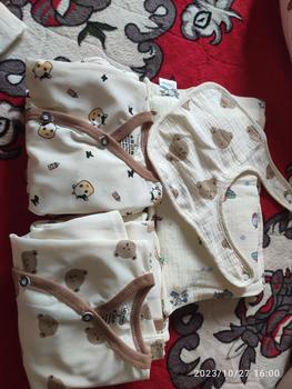 Product Review of Yếm Xô Cho Bé - Hình Vuông - Chất Liệu Muslin - Nền Kem Hoạ Tiết Xinh Xắn from P**ỹ 0