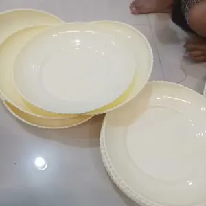 Piring Makan Ulir Kerang Plastik PP5 Ori Tahan Panas Ukuran 23 x 3,9 cm