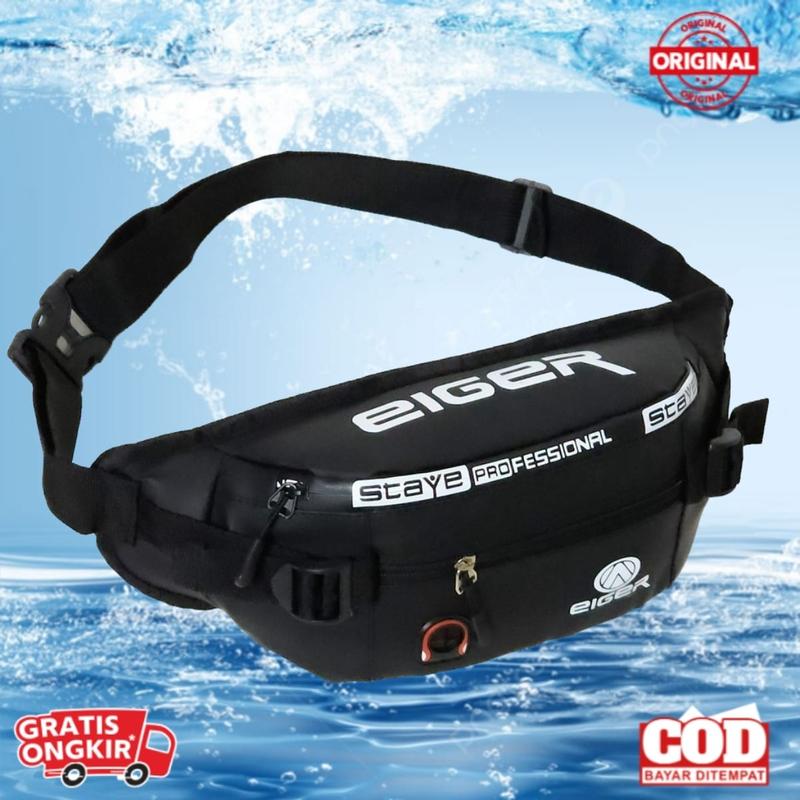 PROMO!! BERKUALITAS TAS SELEMPANG PRIA ANTI AIR TAS SELEMPANG PRIA WATERPROOF TAS PINGGANG TAS DADA PRIA TAHAN AIR HITAM MERAH NAVY WAISTBAG PROFESIONAL Slingbag 1
