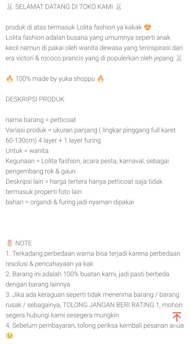 Product Introduction of [ YUKA SHOPPU ] READY PREMIUM Lolita Petticoat / rok tutu / pengembang rok 1