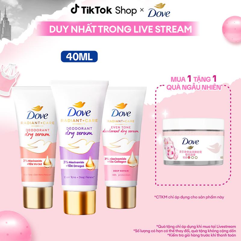   KOL Live 7   CHÍNH HÃNG  Dove Serum dưỡng sáng khử mùi Dove dành cho nữ với 3% Niacinamide giúp da sáng mịn đều màu 40ml tốt như lăn khử mùi  7  
