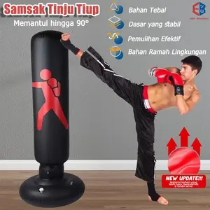 Alat samsak Tinju berdiri Samsak Tinju Boxing Punch Target Inflatable 1.6 Meteri Kids&Adult Sand bag