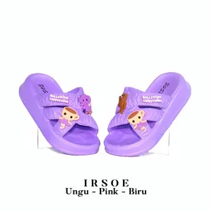 Sandal Anak Perempuan Rubber Silang Bahan Karet Eva Karakter Anomali Boneka Ballerina Cappucino Lucu Gemes Anti Slip untuk Anak Perempuan Fashion