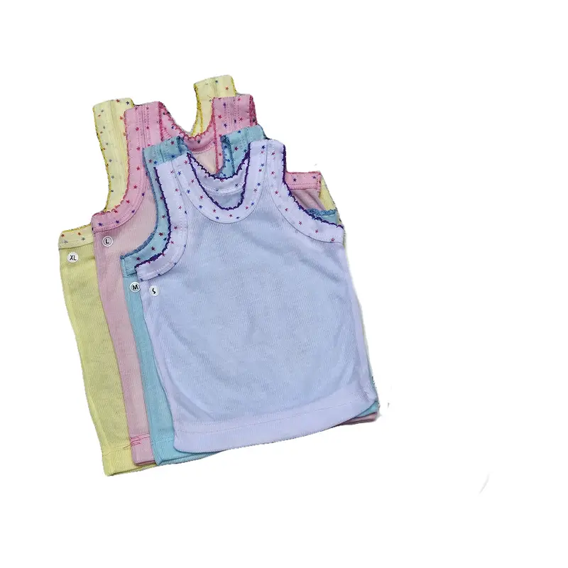 12Pcs dan 6pcs Kaos Dalam Anak Singlet Polos Harian Berwarna Size S,M,L,XL,3L Fashion 2