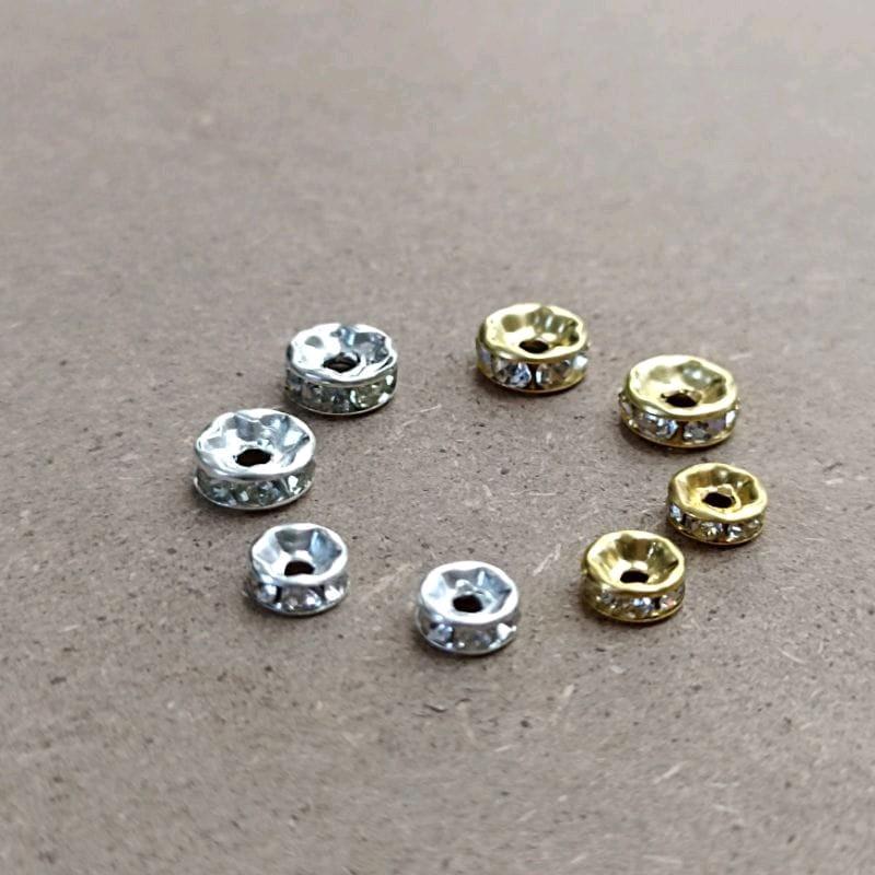 100pcs spacer rondel kw 1 pembatas manik-manik ukuran 6 dan 8 1