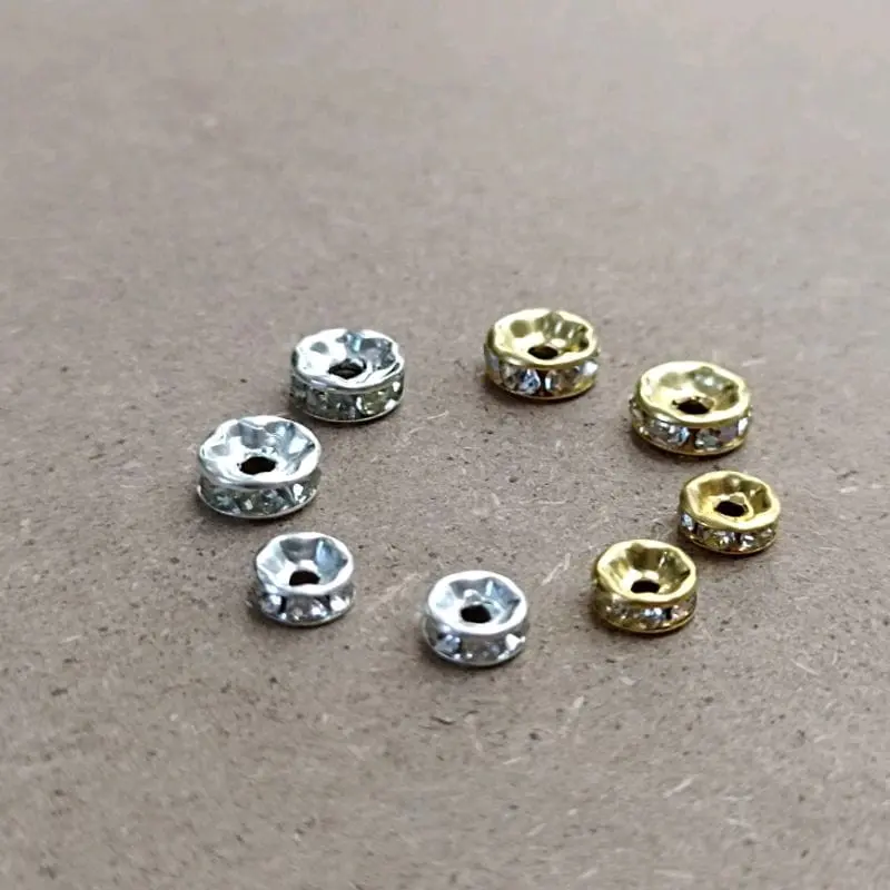 100pcs spacer rondel kw 1 pembatas manik-manik ukuran 6 dan 8 1