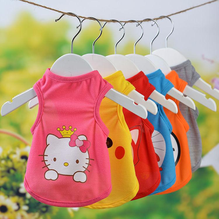 Quần áo cho chó Áo phông mèo hoạt hình Áo vest mùa hè cho chó Con Áo sơ mi cho chó Quần áo thú cưng Có sẵn trong XS-XXL