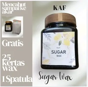 KAF SUGAR WAX 250gr Free 15 STRIP Waxing+ 1 spatula Waxing Indonesia Tanpa Pengharum Removal Pencabut Ketiak Gula Kering hair