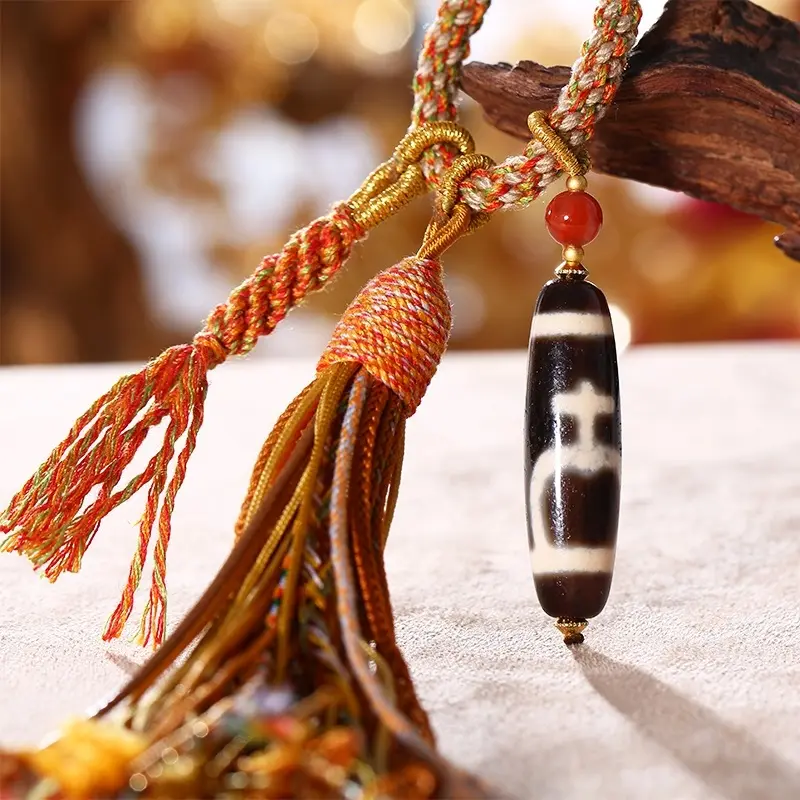 Cloud Jewelry Handmade Knitting Dzi Bead 37.5mm Pendant
