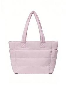 Bolsa tote acolchada de color sólido para mujer, diseño de bolsa inflada ligera, ideal para viajes, trabajo y playa, bolsa casual, moderna y versátil de alta calidad para el uso diario, bolsa tote para el trabajo