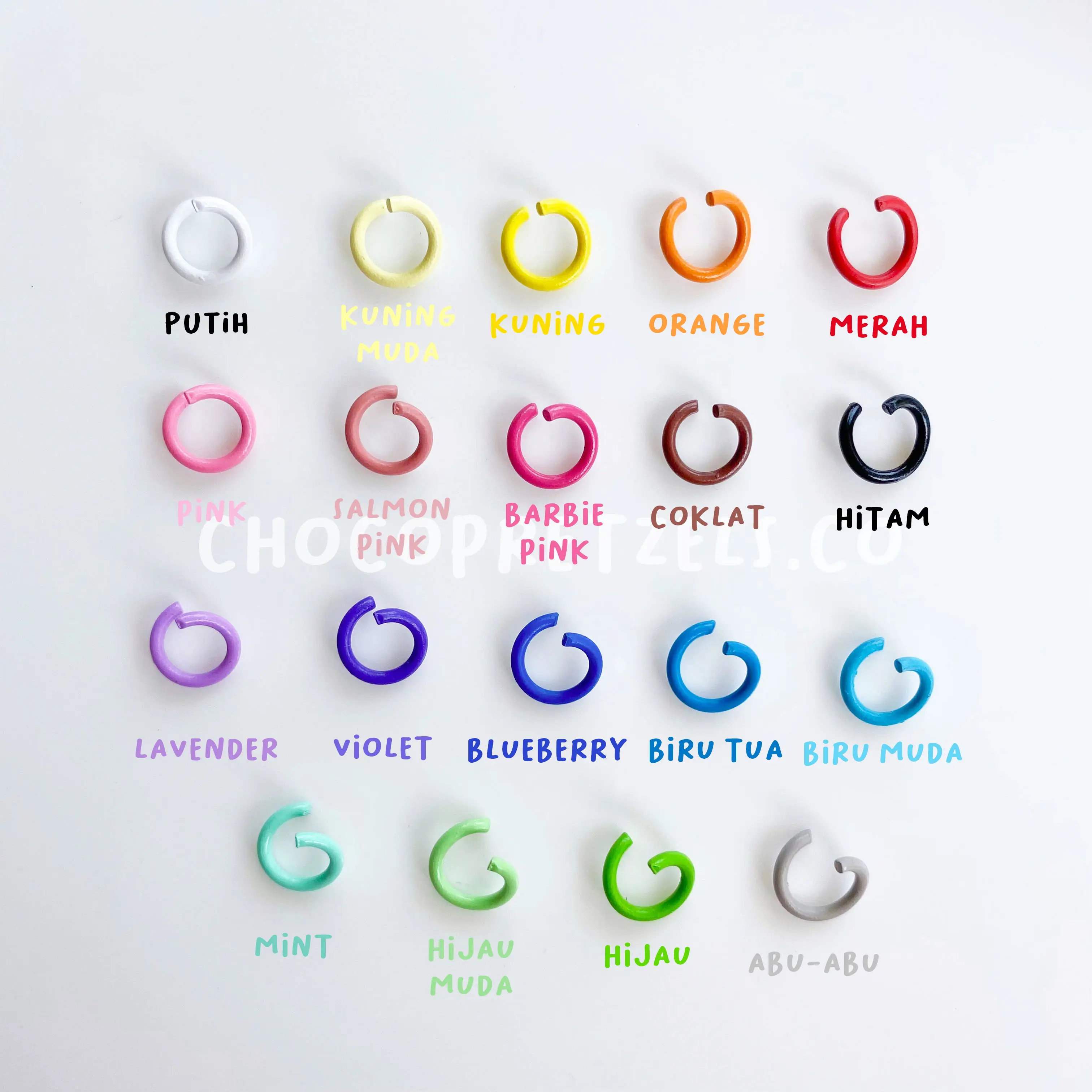 [10 PCS] Jump Ring Bulat 8mm Warna / Kait Gantungan Kunci Bahan DIY Ring Pengait