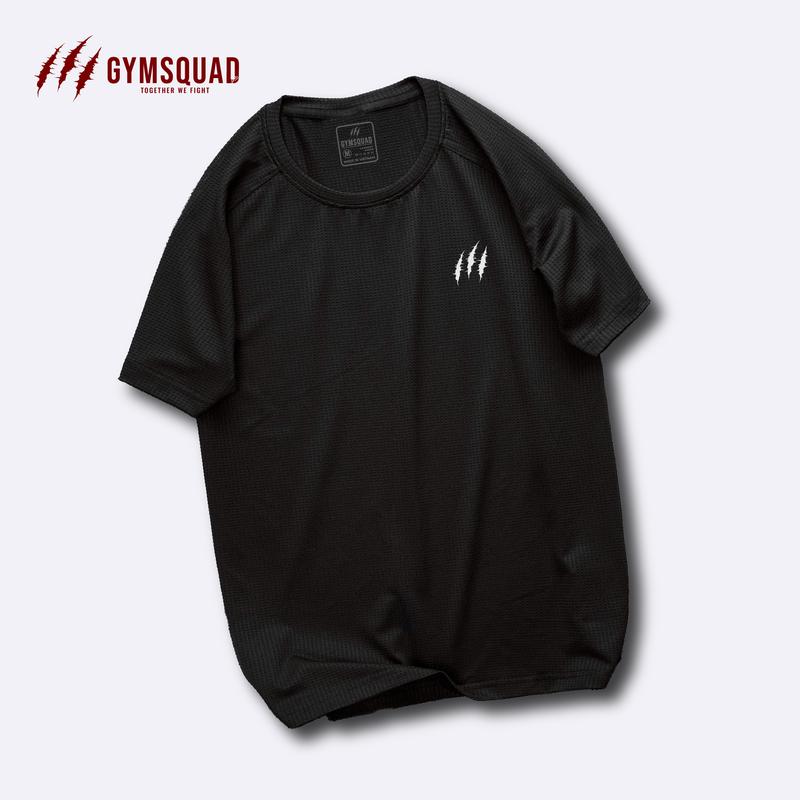 Gymsquad Áo thun Body Slimfit Basic Logo Áo thun tập gym nam chất mè co giãn thoáng khí sport thời trang nam Menswear Cổ Tròn