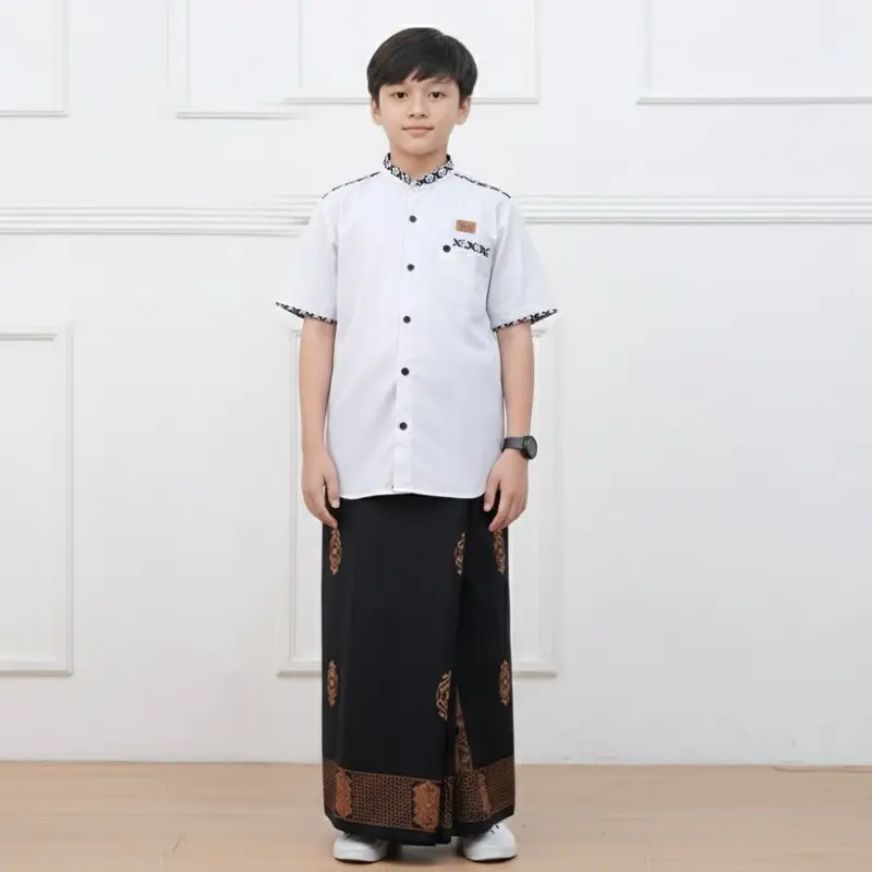 Putih + Sarung hitam