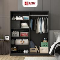 Gambar Activ Lemari Besi Sliding Minimalis / Wardrobe Cermin Hitam - FORTE SL 162 B - SL 162 B (Hitam) dari Cubic Home & Living Kab. Gresik 3 Tokopedia