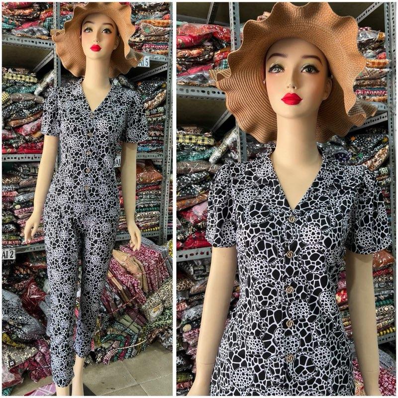 Đồ bộ cổ Vest quần dài áo tay ngắn thun Ati size1,2,3,4,5 Thoải mái Women Voi Top 7