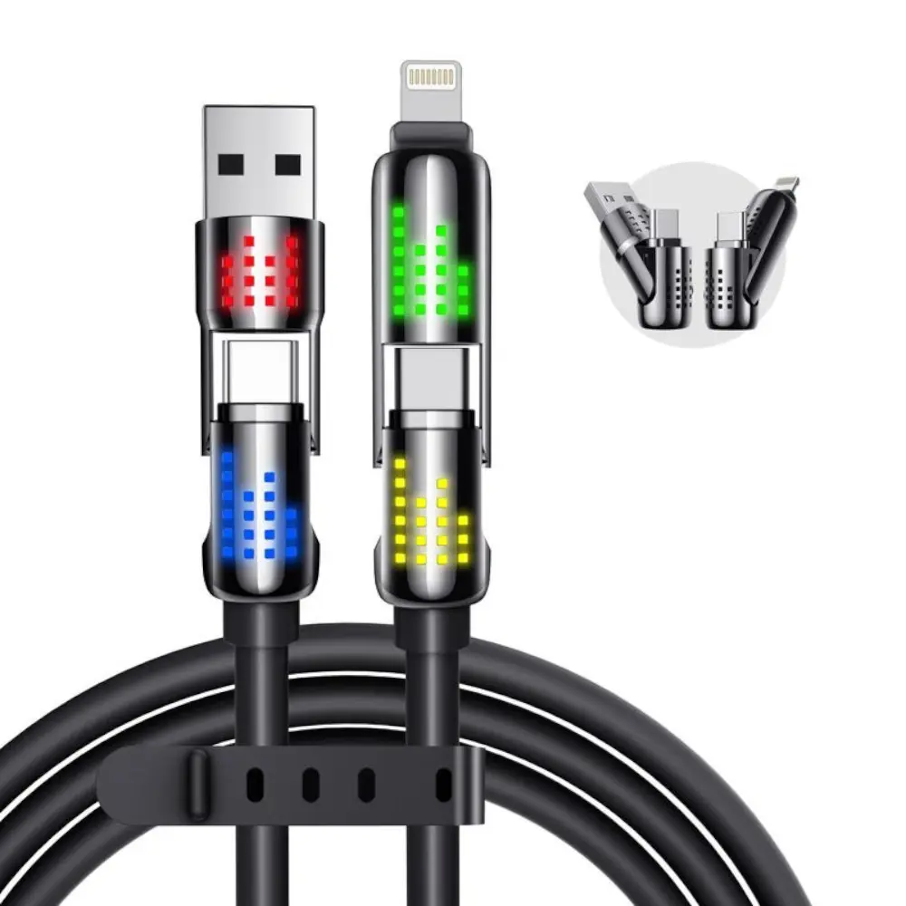 New-MAGIC JOHN 4-in-1 Charging Cable, Super Fast 240W Charging with RGB Light