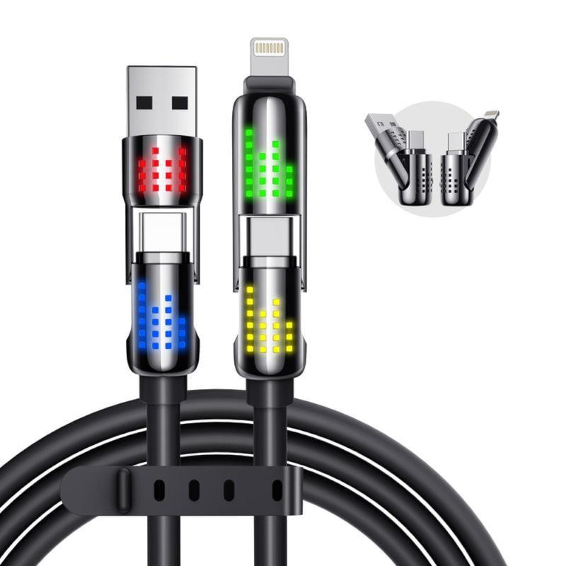 New-MAGIC JOHN 4-in-1 Charging Cable, Super Fast 240W Charging with RGB Light 0