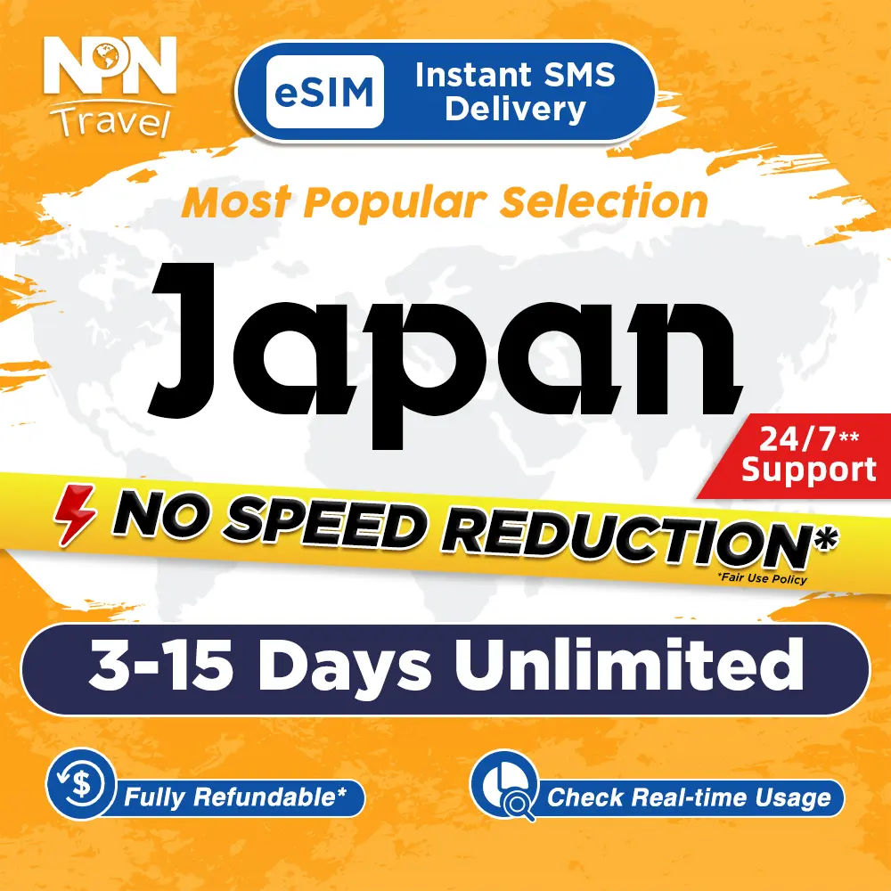 NPN Travel Voucher for Japan embedded SIM 3-30Days 500MB-20GB Data (Physical Voucher)