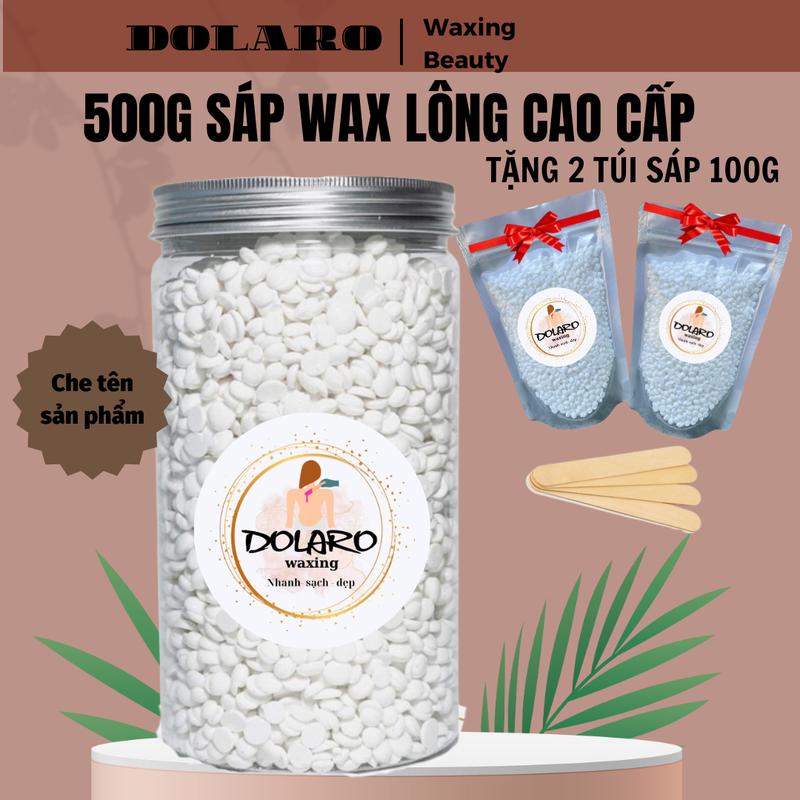 [Tặng 200g] HŨ 500g Sáp Wax Tẩy Lông Sữa Nóng DOLAROWAXING - Kem Tẩy Lông Dạng Nóng Siêu Bám Lông - Women, Nữ