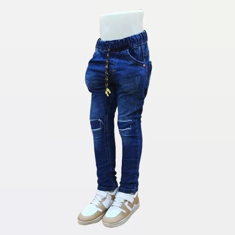 Celana Panjang Jeans STRECH Anak Laki Usia 4 - 12 Tahun Bahan Jeans Stretch / Melar Model Sobek Lutut Gaul Tidak Tembus Anak Laki-laki Keren Motif Fashion Bordir 0
