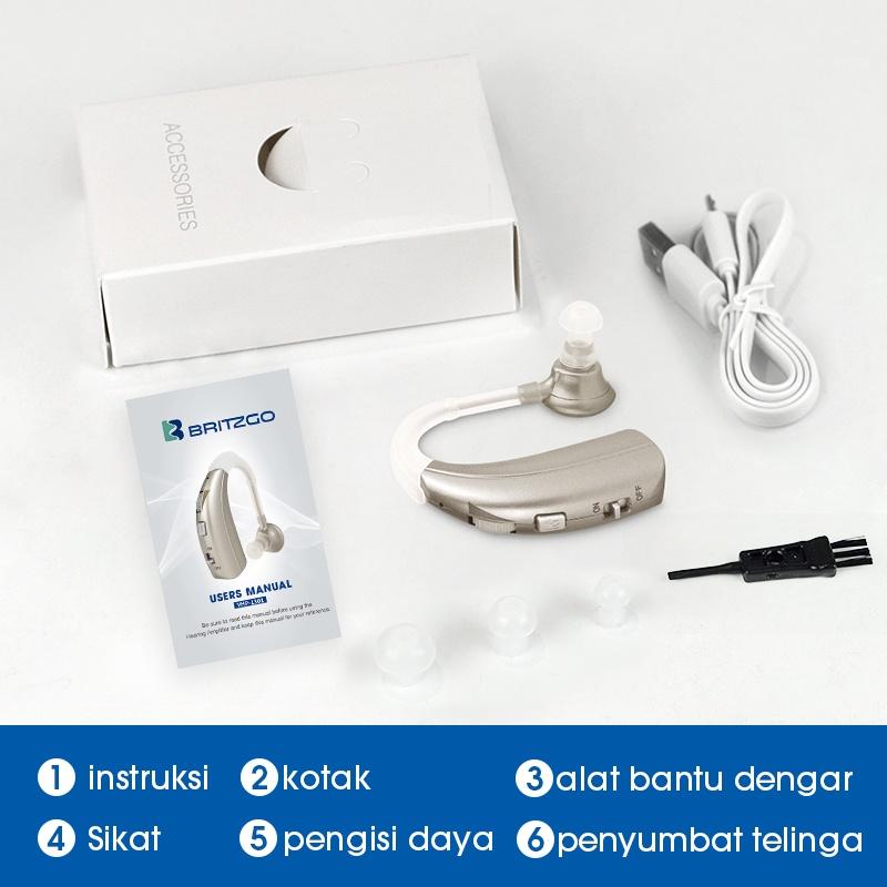 Product Introduction of Britzgo Alat Bantu Dengar asli rechargeable digital alat pendengaran telinga orang tua original Hearing aids mini usb charge hearing amplifier 1