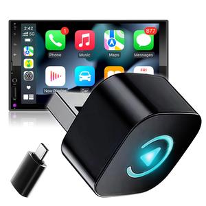 2026 USB ワイヤレス CarPlay アダプター、Bluetooth 5.0 & 2.4/5GHz デュアルバンド WiFi 搭載の2-in-1多機能デザイン、高速で安定した接続、遅延なし、ハンズフリー通話対応、工場標準の有線CarPlay車＆Android/Appleモデル対応