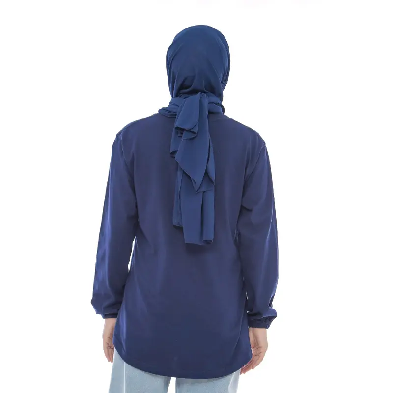 Atasan Wanita Jaya Fashion Top Lengan Kerut Katun Combed Warna Baru - Kaos Panjang Oval Model Hayylik Tanpa Ban Pinggang - Polos, Muslim, Sablon Oversize Basic 3