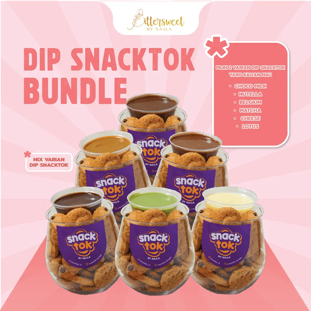 [ Exclusive ] ( Buy 1 Get 1 MIX VARIAN ) DIP Snacktok Bittersweet by Najla
