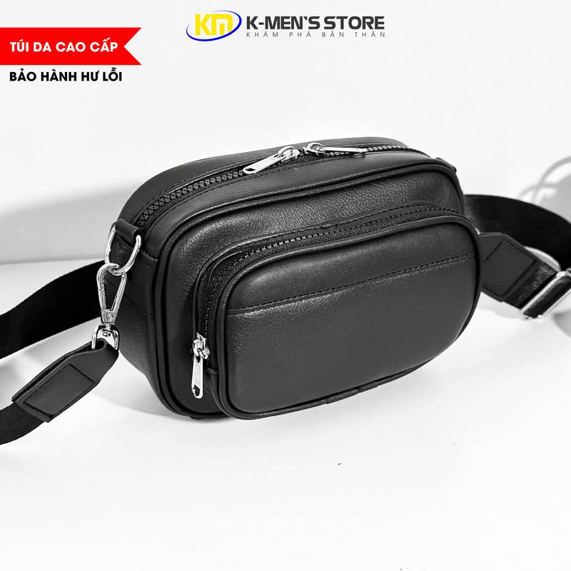  Túi Đeo Chéo Nam Nữ Camera Phone Bag Chất Da PU MicroFiber Cao Cấp Kiểu Form Hộp Thời Trang Đi Chơi Đi Làm Size 20cm 