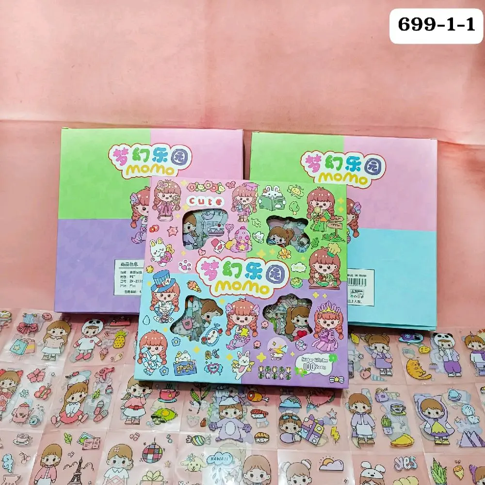 STIKER KARTUN ISI 100 PCS SANRIO LABUBU KUROMI DLL