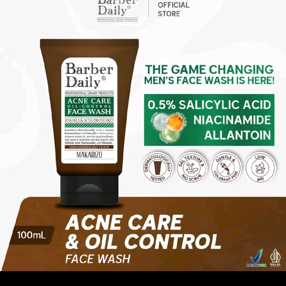 [READY STOCK] Barber Daily Acne care & oil face wash 100mL / face wash / cleanser muka / membersihkan wajah