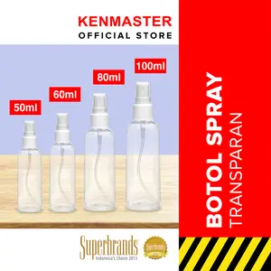 Botol Spray 50, 60, 80, 100 ml / Botol Parfum / Bottle Spray / Botol Parfum Refill / Botol Parfum Plastik / Botol Plastik
