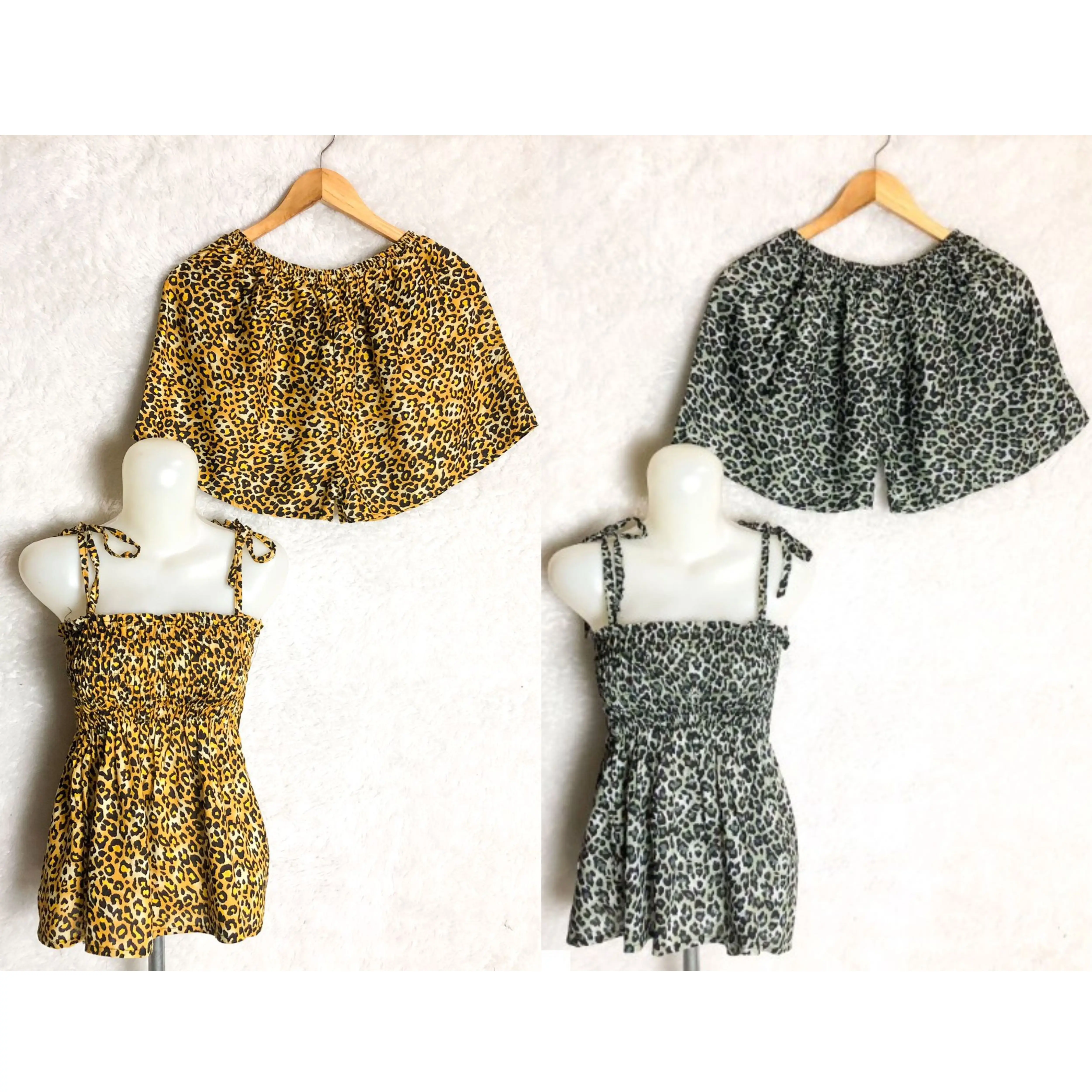 Set Atasan Tangtop + Celana Pendek Bunga Wanita Setelan Motif Dewasa Baju