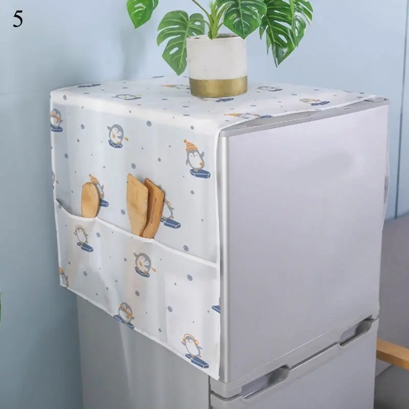 Cover Penutup Kulkas Anti Air Sarung Alas Taplak Kulkas Waterproof Dgn Tempat Penyimpanan  C116
