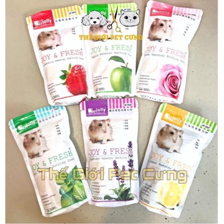 Cát Tắm Jolly Diệt Khuẩn 500gr Hamster Thỏ Bọ Nhím Sóc hạtcát
