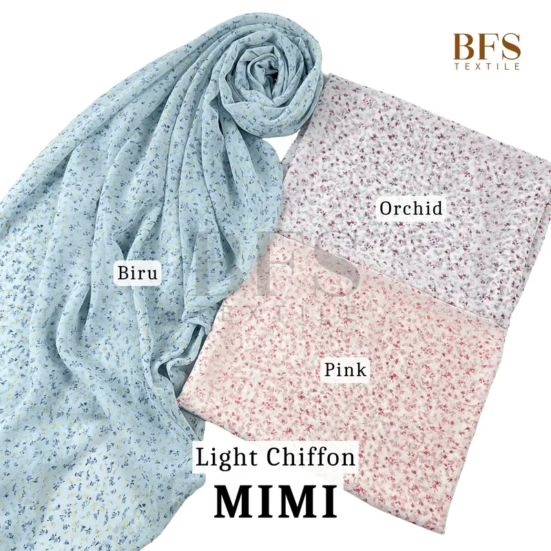 BFS Textile 0,5 meter Bahan Kain Light Chiffon Motif Grade A 4
