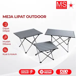 Meja Lipat Camping Portable Meja Camping Outdoor Meja Piknik Bahan Aluminium Kuat Kokoh