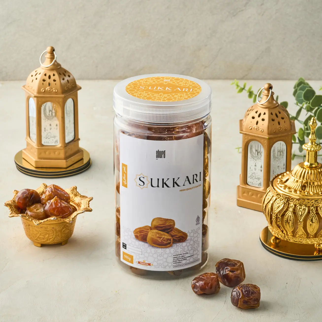 Shura Kurma Sukkari Dates Sukari Toples 550gr Original