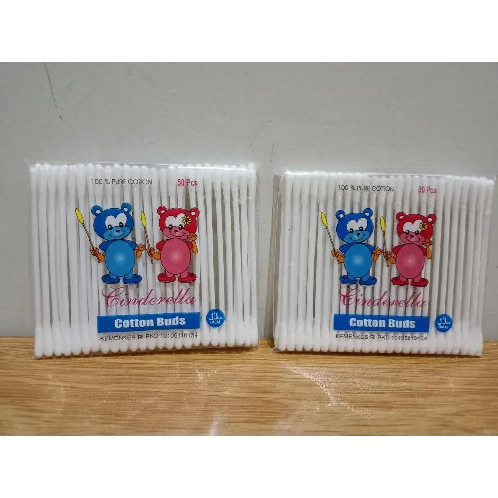 Yuna Baby - Cotton Bud Bayi / Anak Cinderella Isi 50 Pcs Pembersih Telinga Bayi Anak Ukuran Kecil