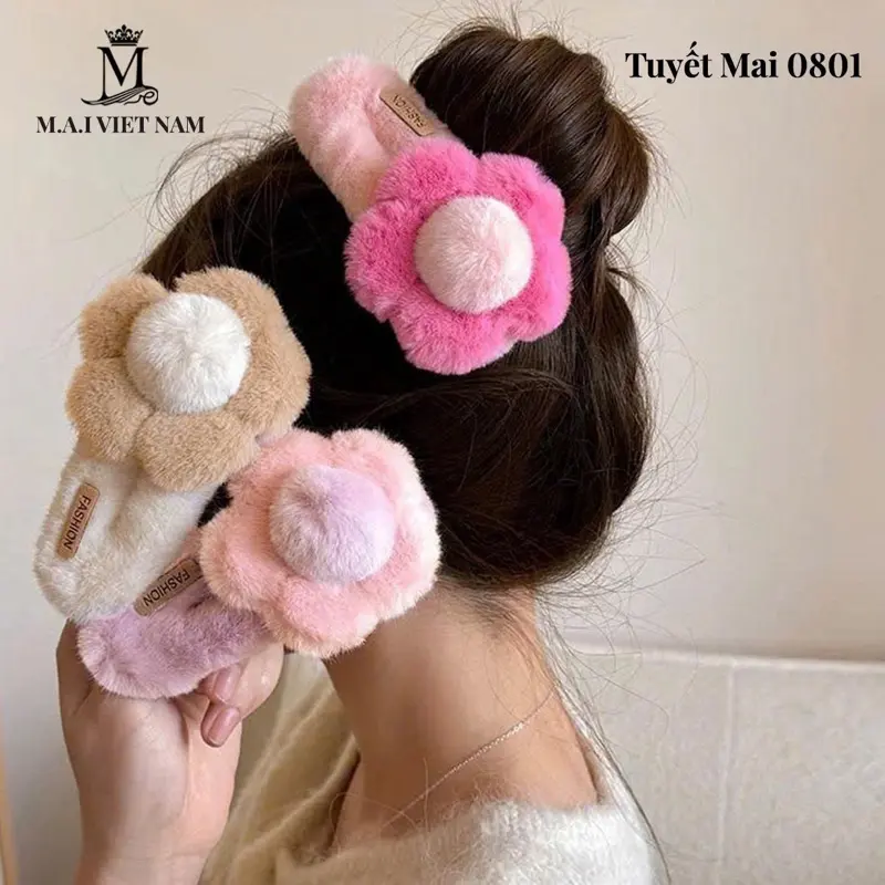 Kẹp Tóc Hoa Bông Hàn Quốc - Kẹp Mỏ Vịt Nhiều Màu Sắc