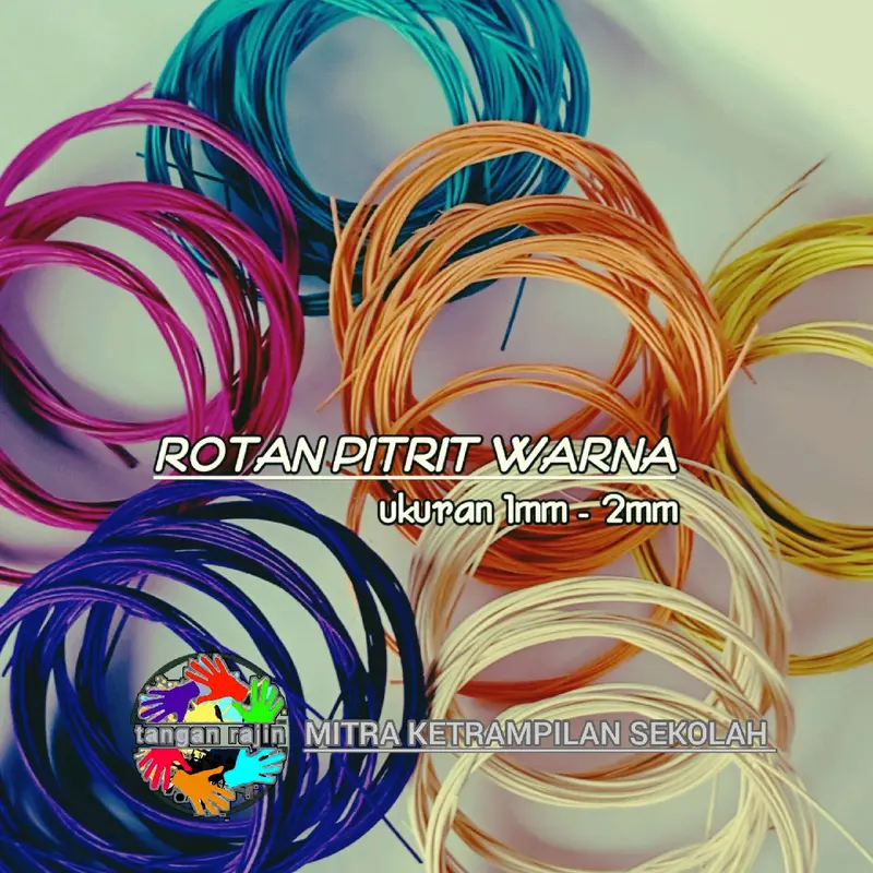 ROTAN PITRIT 1 M - 2 M WARNA terdiri 3-4 warna /1 paket isi 25 gulung  satu gulung panjang 3-4meter up 0