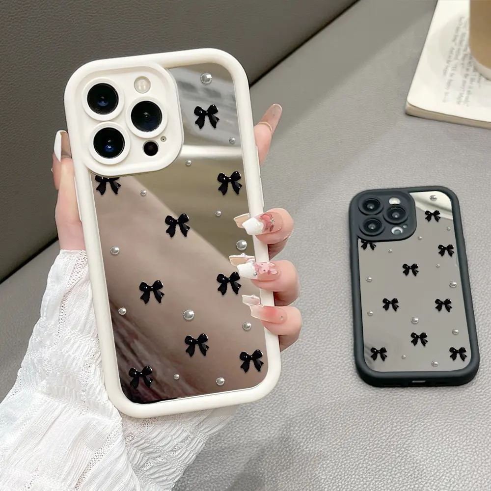 Bow Mode Cermin Casing Mirror Hp Case Softcase Untuk Xiaomi Redmi Note 14C 13 10S 13C 12 11 12C 11S 10 9S 7 9T 10C 9C 10A 9A A1 A2 A3 9 8 Pro Plus 4G 5G C8-8084