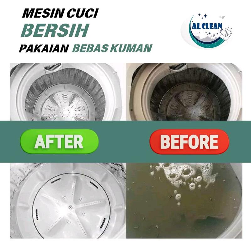 AL CLEAN Pembersih Mesin Cuci/Washing Machine Cleaner/Pembersih Tabung Mesin Cuci/ Anti Bakteri /Anti karat/ Membersihkan Karat Kerak Di Dalam Mesin Cuci Ampuh 100% 4