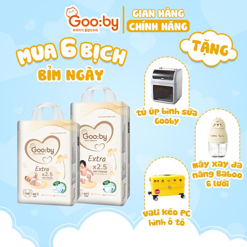 Combo quà 6 Bịch Tã bỉm Gooby Extra mềm mại chống tràn siêu thấm hút đủ size cho bé 4-30KG