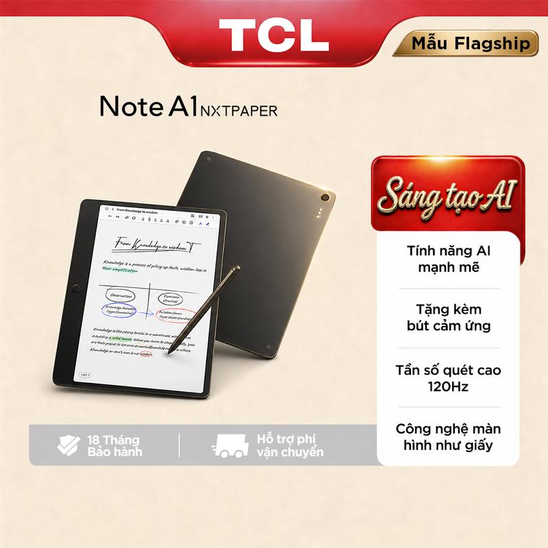 Máy tính bảng AI dành cho sáng tạo, TCL A1 NXTPAPER, tặng kèm bút thông minh, màn hình NXTPAPER 120Hz như giấy